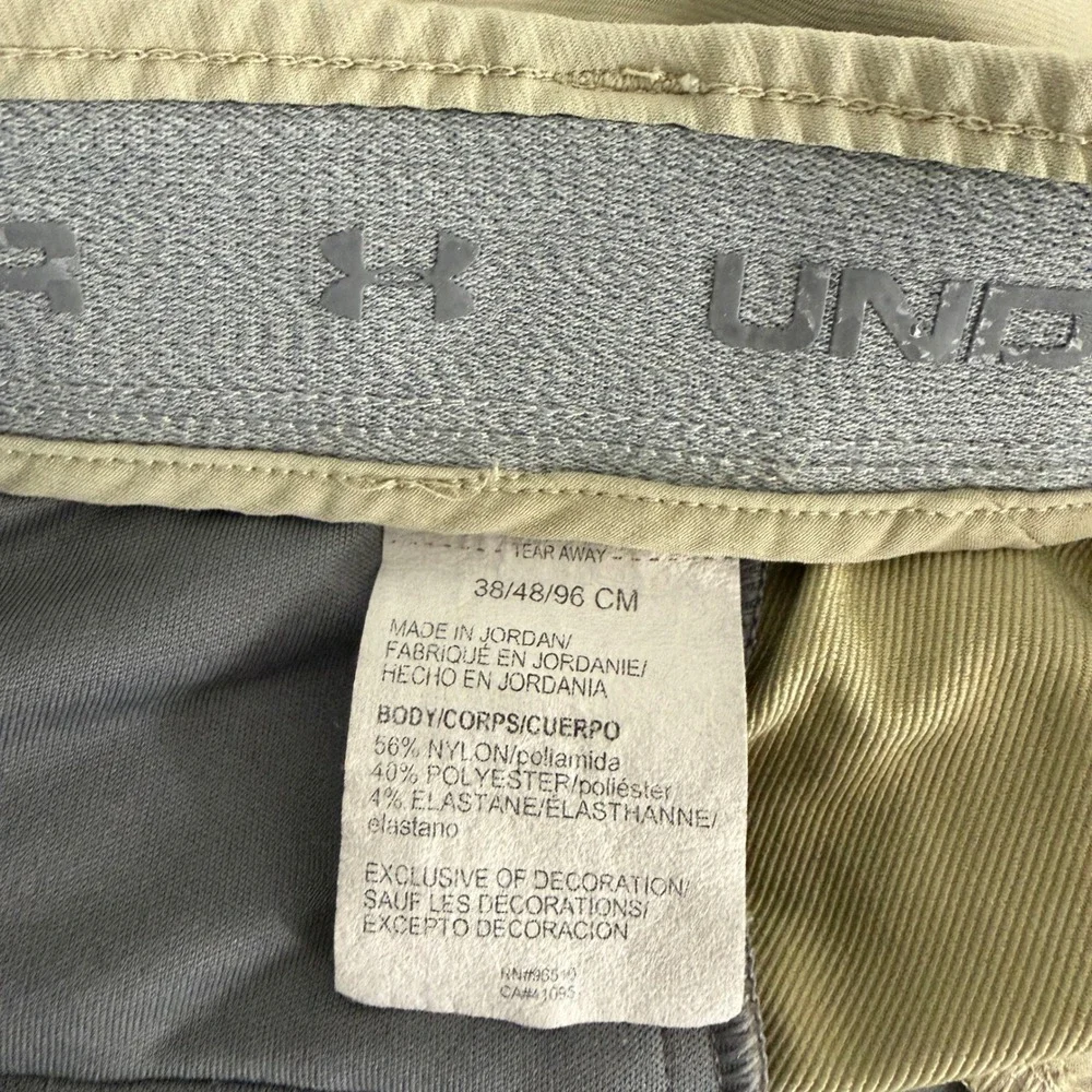 Under Armour Men 38 HeatGear‎ Golf Shorts Khaki Tan Loose Fit Stretch Athleisure